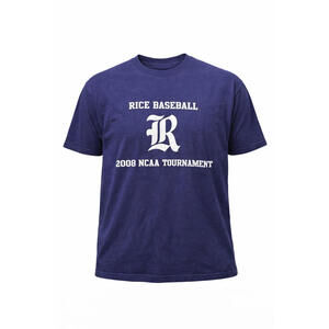 VTG 2008 Rice Owls NCAA Baseball Tournament Graphic Tee Majestic T-Shirt LG